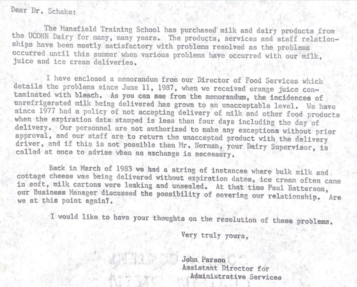 This is a scanned photo of a letter